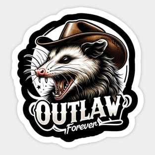 Possum Western Funny, Outlaw Forever Quote, Opossum Lover Sticker